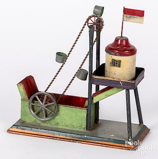 Carette painted tin dredge steam toy accessory