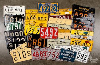 Collection of vintage license plates