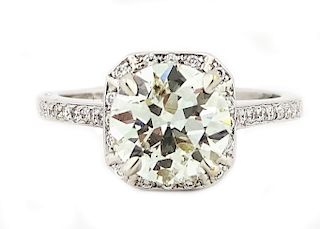 18K White Gold & 3.20ctw Diamond Engagement Ring