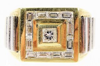 Gents 14K Gold & 1.20ct Diamond Rolex Style Ring