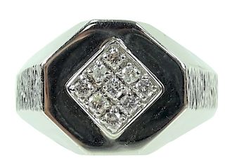 Men's 18K White Gold .50cts Diamond Modernist Ring