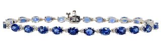 11.65ct Sapphire And 0.35ct Diamond Tennis Bracele