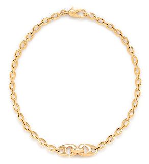 An 18 Karat Yellow Gold Oval Link Necklace, Carlo Weingrill, 26.00 dwts.