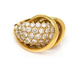 An 18 Karat Yellow Gold and Diamond Ring, Jose Hess, 8.80 dwts.