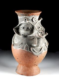 20th C. Papua New Guinea Pottery Vessel with Pig Face