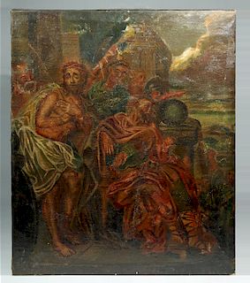 18th C. Mexican Painting - Jesus & Pontius Pilate