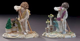 (2) Meissen porcelain porcelain allegorical figures,