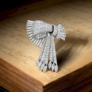 Tiffany & Co. Art Deco Platinum Diamond Brooch