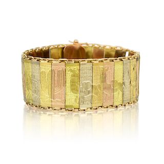 A Tri-Color Gold Bracelet