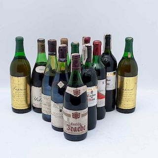 12 Botellas de vino tinto. 3 Imperial. Cosecha especialmente seleccionada y embotellada para el: General de brigada D. E. M.