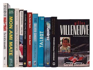 Donaldson, Gerald / Crombac, Gerard / Stewart, Jackie / Spitz, Alain / Harley, Jonathan... Libros sobre Pilotos y Carreras. Piezas: 11.