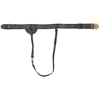 19th Century Navy Dress Naval Officer's Belt With Sword Hangers