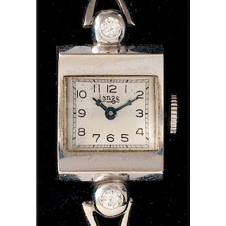 Lange 14k White Gold Wrist Watch Ca.1948