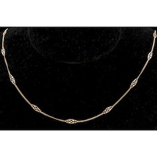 14k Gold Fancy Link Necklace