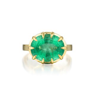A 6.15-Carat Colombian Emerald Ring