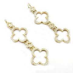  Loree Rodkin 18k Yellow Gold 3ctw Diamond Cross Earrings