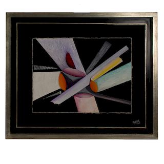 María del Carmen Villanueva Garciamier. "Arbol abstracto." Firmado en el ángulo inferior izquierdo. 2001. Acrilico sobre tel...