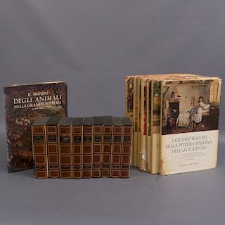 Lote de 2 enciclopedias. Temas de Arte e Historia. Indro Montanelli, et al. Italia: editorial Rizzoli, 1957-1974.