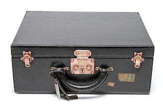 Louis Vuitton Black Leather Attache Case, Vintage