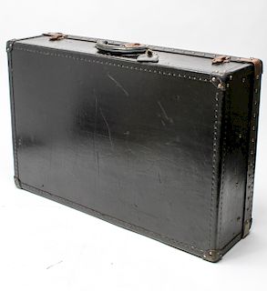 Louis Vuitton Black Leather Suitcase, Knoll Coll.