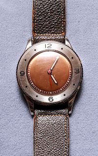 No Name SS Steel Copper-Colored Dial Men's Watch