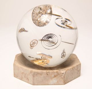 Acrylic Orb Globe Sphere w. Embedded Watch Parts
