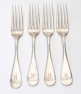 Bigelow Kennard Co Sterling Silver Dinner Forks, 4