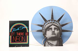 Rudi Stern Let There Be Neon Liberty Lamp & Book