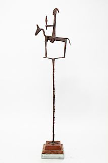 Modern Wrought Iron Sculpture, Mounted Warrior