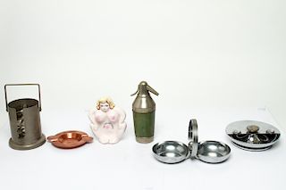 Art Deco & Other Tobacciana Pieces, Group of 6