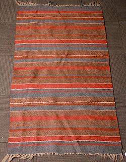 Striped Orange & Blue Kilim Rug, 3' 3" x 5' 3"