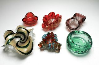 Mid-Century Murano Art Glass Bowls Group of 6