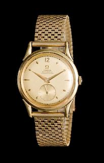 An 18 Karat Yellow Gold Chronometre Wristwatch, Omega, Circa 1950,