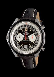 A Left-Handed Stainless Steel Ref. 1806 Chron-Matic Navitimer Wristwatch, Breitling, Circa 1975,