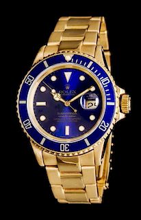 An 18 Karat Yellow Gold Ref. 16618 Submariner Wristwatch, Rolex,