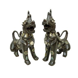 Pair Chinese Foo Dogs