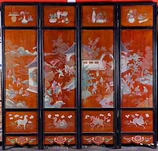A large Chinese coromandel screen.