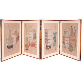 A four panel Japanese screen.