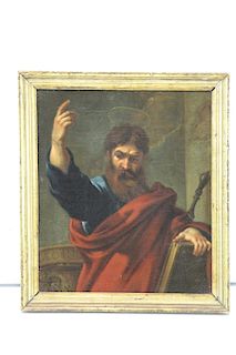 18th Century. Oil on Canvas. Portrait of a Saint.