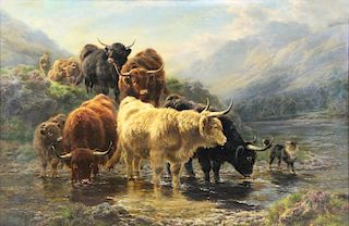WATSON, William. Oil on Canvas. Highland Cattle.