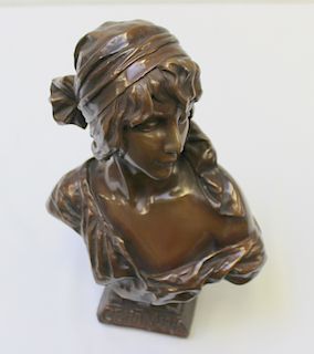 VILLANIS, Emmanuelle. Signed Bronze Sculpture