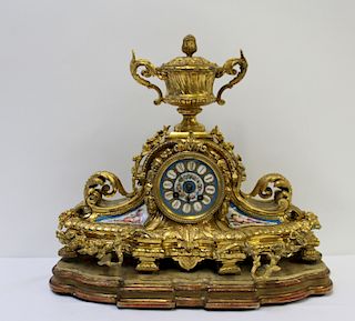 Antique Gilt Bronze French Clock with