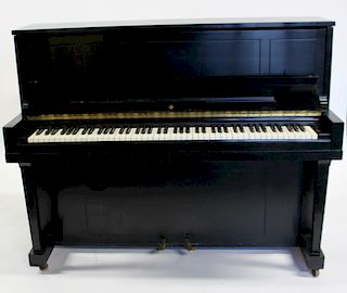 STEINWAY & Sons Ebonised Upright Piano.