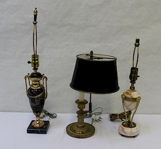 Lot of 3 Antique Bronze Lamps.
