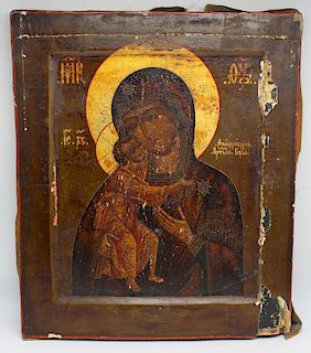 Russian Icon of Madonna and Child.