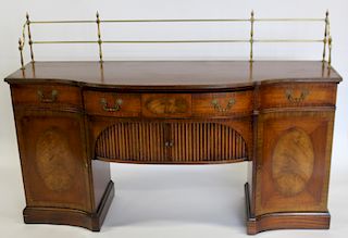 Antique Mahogany, Banded Sideboard with Brass