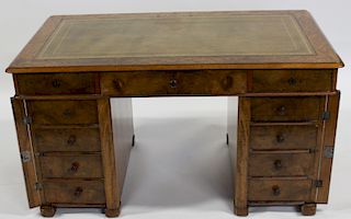 19 Century Continental Walnut Leathertop Desk
