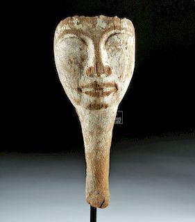 Egyptian Wooden Sarcophagus Mask w/ Beard