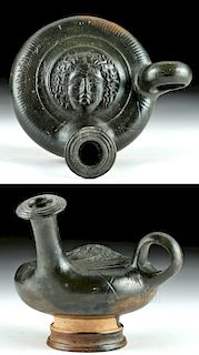 Greek Campanian Pottery Guttus w/ Medusa