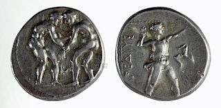 Greek Pamphylia Aspendos Silver Stater Coin - 10.7 g